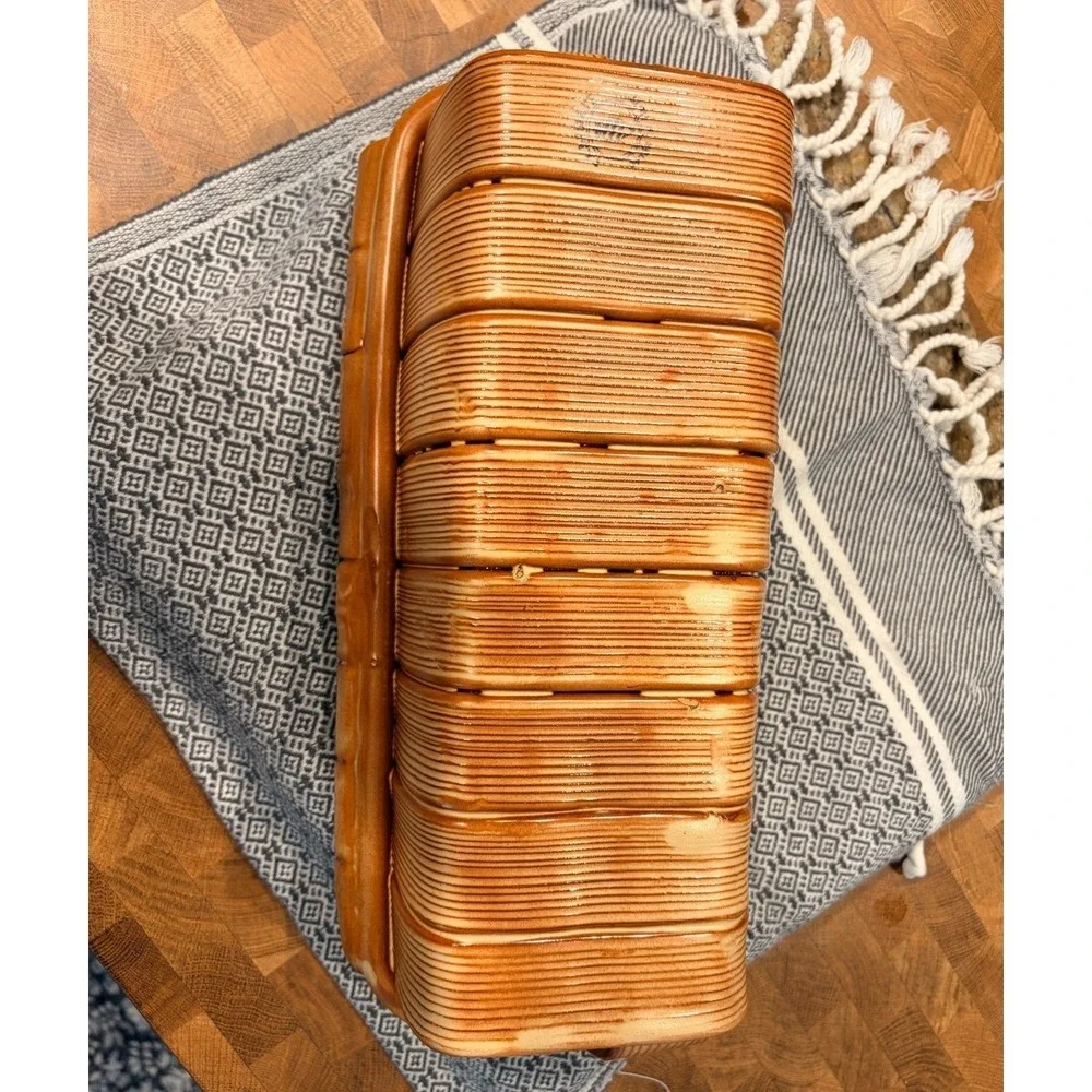 Lainate Ceramic Faux Bamboo Basket Large Brown Good